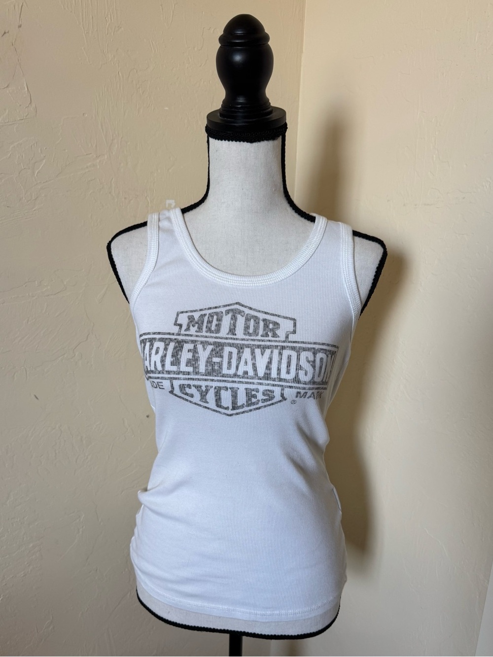 Harley-Davidson White Tank Top with Gray Logo
